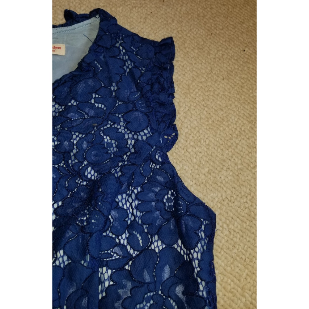 Womens Dress-BROOKS BROTHERS-RED FLEECE-blue floral lace Fairy Old Money-12 - Picture 2 of 4